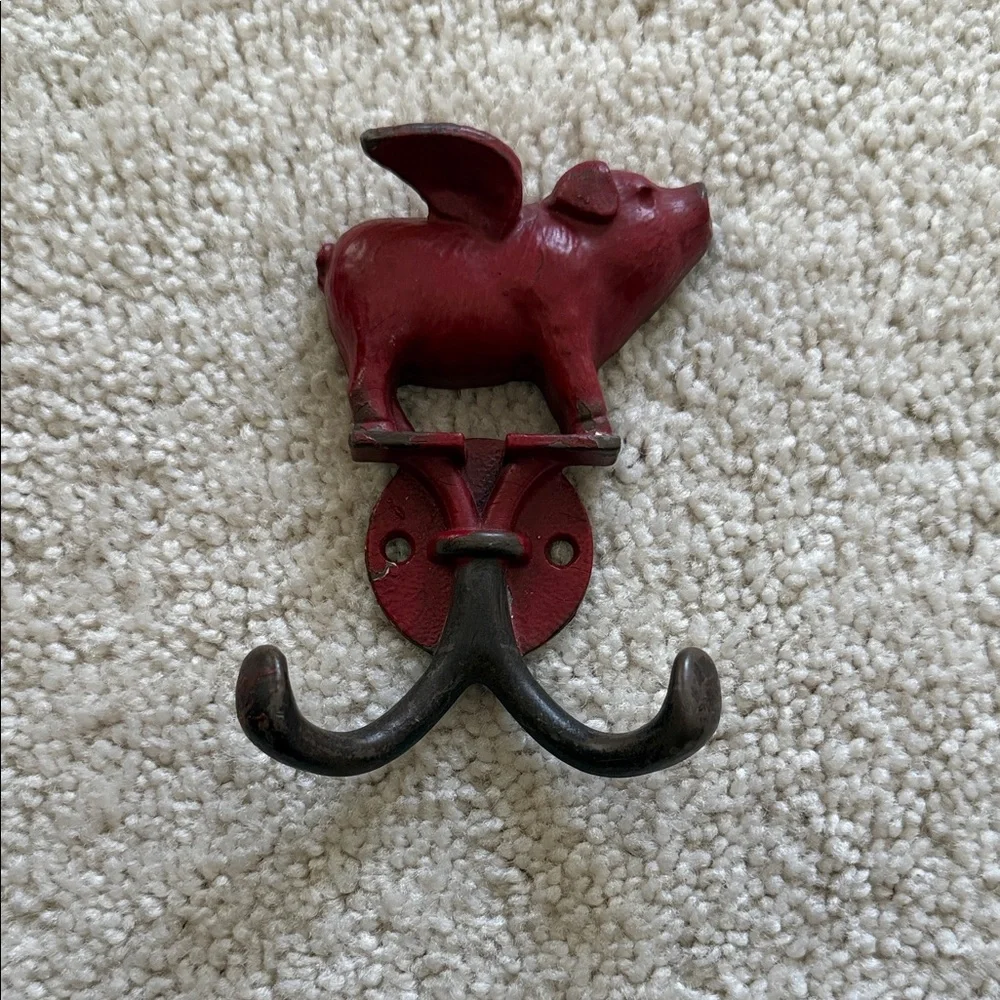 Red Flying Pig Wall Hook